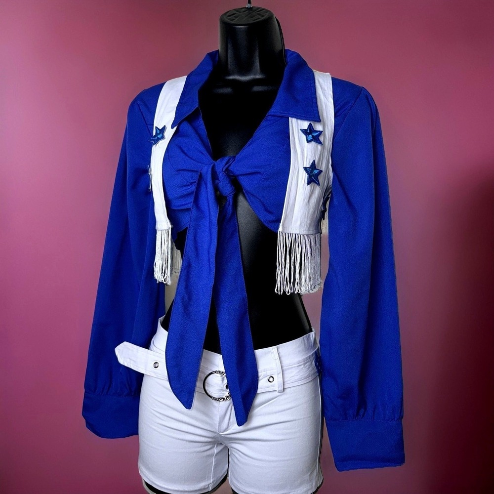 New M Dallas Cowboy Cheerleader Costume Set Outfit Football Halloween Texas NFL